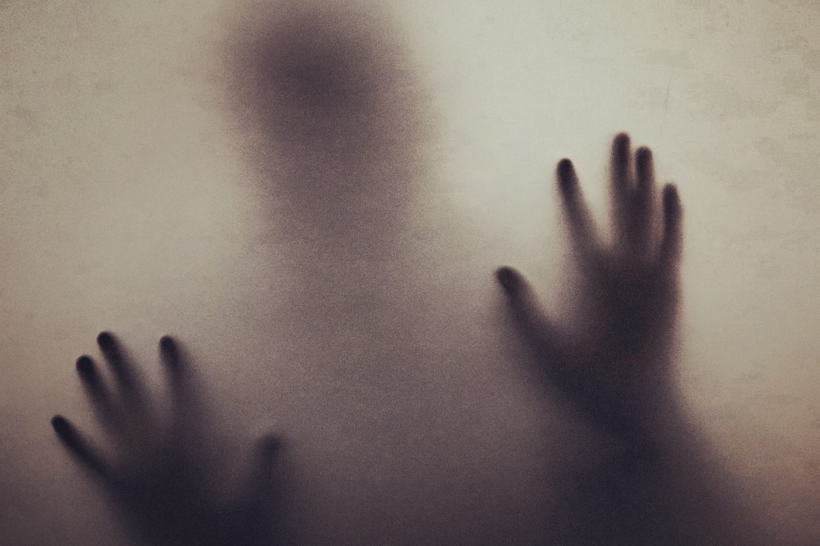 Misty Blue Ridge Mountain overlook at dusk in North Carolina